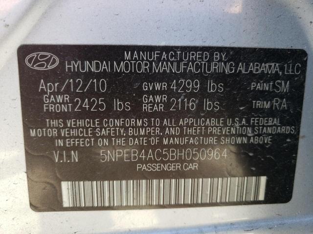 Photo 10 from auction – 2011 HYUNDAI SONATA GLS with VIN 5NPEB4AC5BH050964