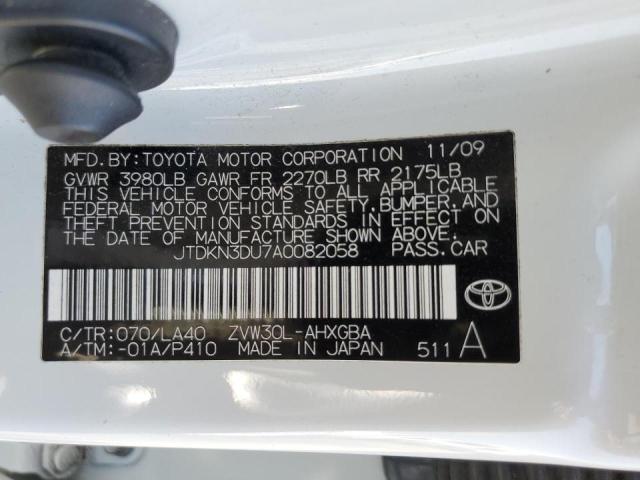 Photo 10 from auction – 2010 TOYOTA PRIUS with VIN JTDKN3DU7A0082058