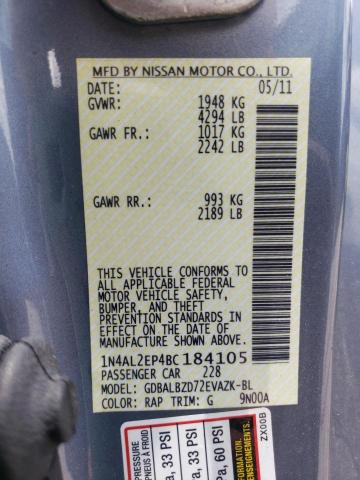 Photo 10 from auction – 2011 NISSAN ALTIMA S with VIN 1N4AL2EP4BC184105