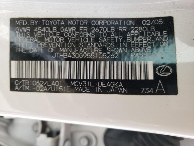 Photo 10 from auction – 2005 LEXUS ES 330 with VIN JTHBA30G955105262