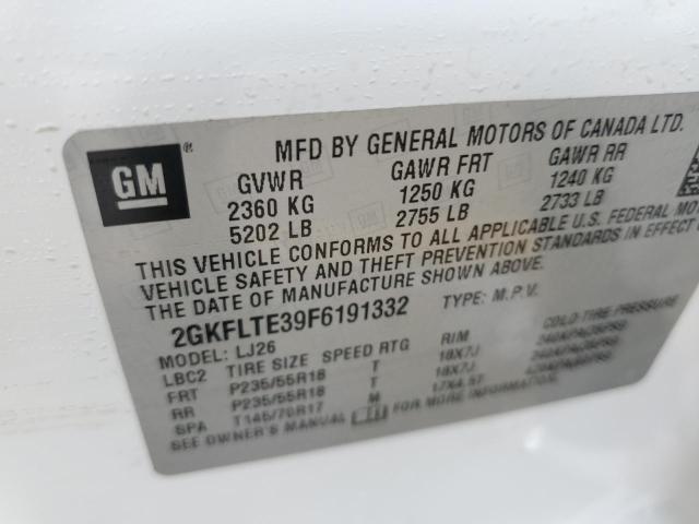 Photo 10 from auction – 2015 GMC TERRAIN SL with VIN 2GKFLTE39F6191332