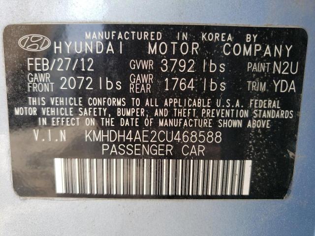 Photo 10 from auction – 2012 HYUNDAI ELANTRA GL with VIN KMHDH4AE2CU468588