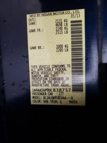 Photo 10 from auction – 2013 NISSAN MAXIMA S with VIN 1N4AA5AP9DC838757