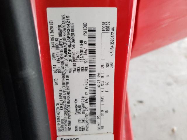 Photo 10 from auction – 2014 FORD FIESTA SE with VIN 3FADP4EJ8EM244219