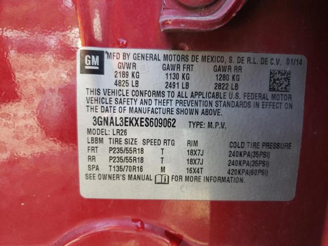 Photo 10 from auction – 2014 CHEVROLET CAPTIVA LT with VIN 3GNAL3EKXES609062