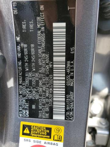 Photo 10 from auction – 2019 TOYOTA HIGHLANDER with VIN 5TDBZRFH9KS709249