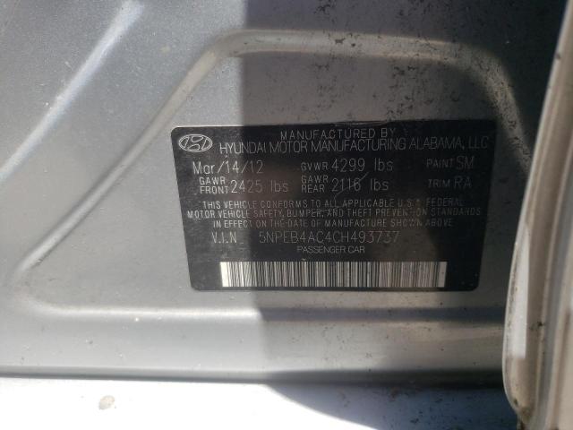 Photo 10 from auction – 2012 HYUNDAI SONATA GLS with VIN 5NPEB4AC4CH493737