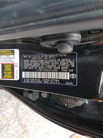 Photo 10 from auction – 2012 TOYOTA CAMRY BASE with VIN 4T1BF1FK8CU144359