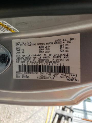 Photo 10 from auction – 2012 MITSUBISHI ECLIPSE GS with VIN 4A31K5DF3CE007409