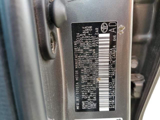 Photo 10 from auction – 2005 TOYOTA COROLLA MA with VIN 2T1KR32E95C396211