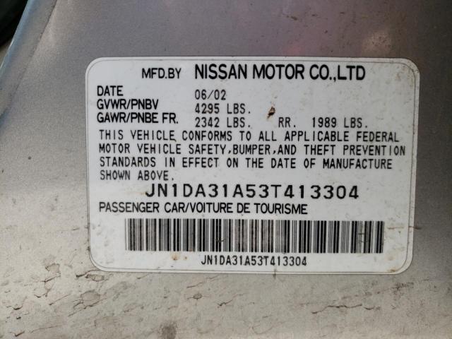 Photo 10 from auction – 2003 NISSAN MAXIMA GLE with VIN JN1DA31A53T413304