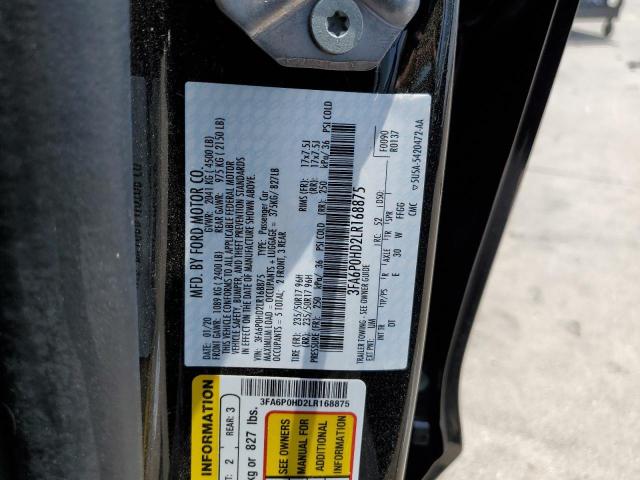 Photo 10 from auction – 2020 FORD FUSION SE with VIN 3FA6P0HD2LR168875