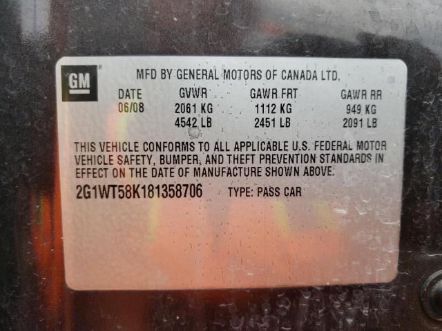 Photo 10 from auction – 2008 CHEVROLET IMPALA LT with VIN 2G1WT58K181358706