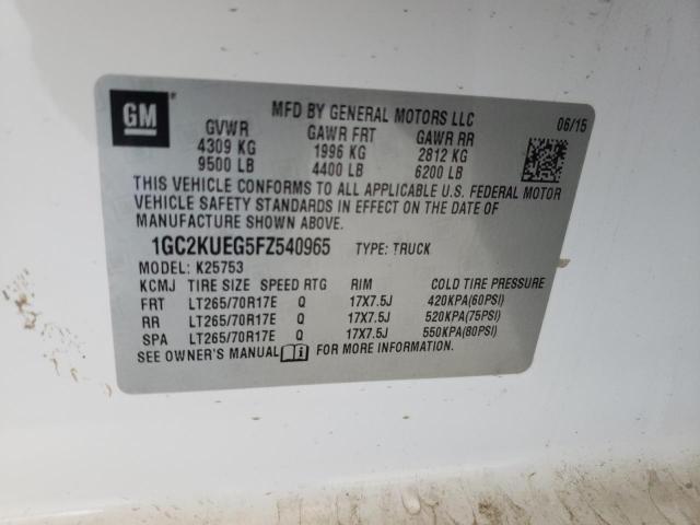 Photo 10 from auction – 2015 CHEVROLET SILVERADO with VIN 1GC2KUEG5FZ540965