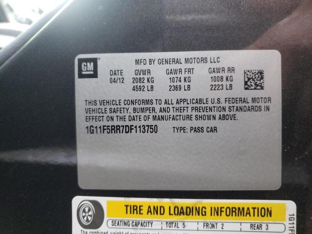 Photo 10 from auction – 2013 CHEVROLET MALIBU 2LT with VIN 1G11F5RR7DF113750