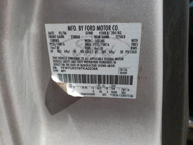 Photo 10 from auction – 2007 FORD ESCAPE XLT with VIN 1FMYU03197KA02366
