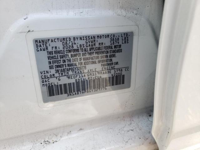 Photo 10 from auction – 2016 NISSAN SENTRA with VIN 3N1AB7AP8GY329776