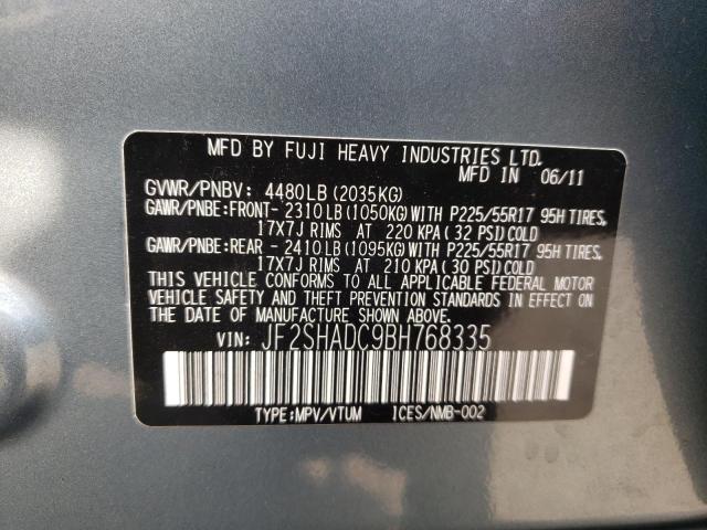 Photo 10 from auction – 2011 SUBARU FORESTER 2 with VIN JF2SHADC9BH768335