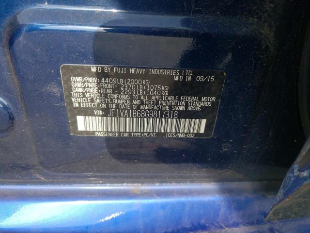 Photo 10 from auction – 2016 SUBARU WRX with VIN JF1VA1B68G9817318