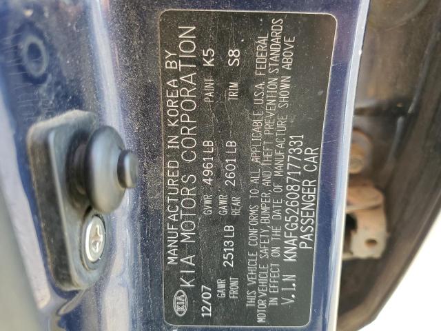 Photo 10 from auction – 2008 KIA RONDO LX with VIN KNAFG526087177331