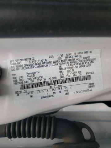 Photo 10 from auction – 2018 FORD FOCUS SE with VIN 1FADP3F29JL218368