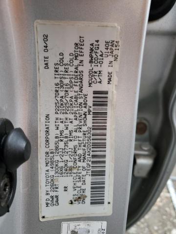 Photo 10 from auction – 2002 TOYOTA HIGHLANDER with VIN JTEGF21AX20056302