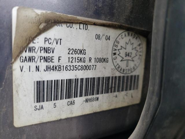 Photo 10 from auction – 2005 ACURA RL with VIN JH4KB16335C800077