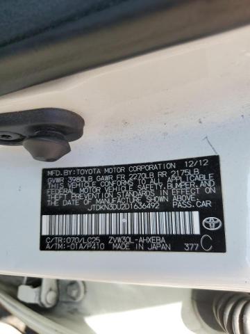 Photo 10 from auction – 2013 TOYOTA PRIUS with VIN JTDKN3DU2D1636492