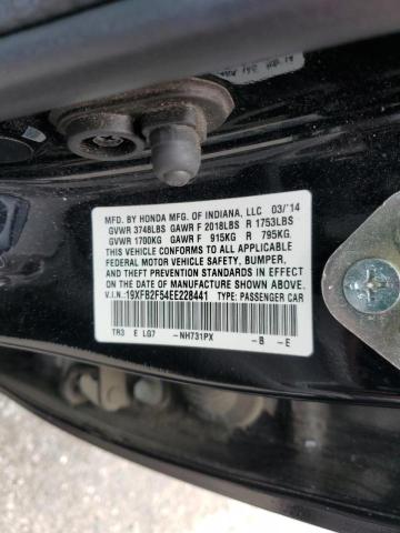 Photo 10 from auction – 2014 HONDA CIVIC LX with VIN 19XFB2F54EE228441