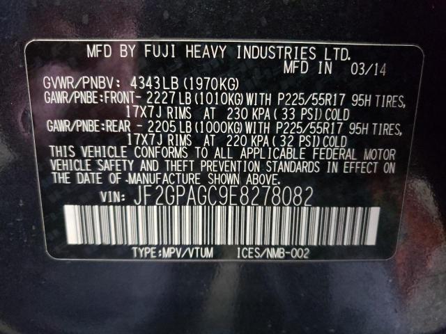 Photo 10 from auction – 2014 SUBARU XV CROSSTR with VIN JF2GPAGC9E8278082