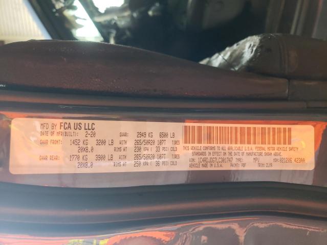 Photo 10 from auction – 2020 DODGE DURANGO GT with VIN 1C4RDJDG7LC301747