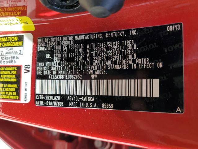 Photo 10 from auction – 2014 TOYOTA VENZA LE with VIN 4T3ZA3BB1EU082652