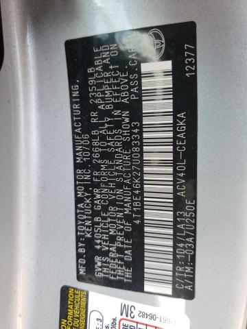 Photo 10 from auction – 2007 TOYOTA CAMRY CE with VIN 4T1BE46K27U083343