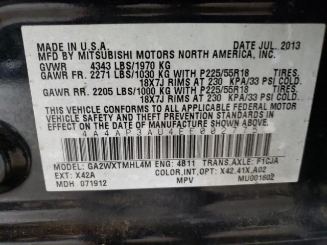 Photo 10 from auction – 2014 MITSUBISHI OUTLANDER with VIN 4A4AP3AU4EE002775