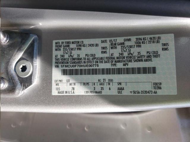 Photo 10 from auction – 2017 FORD ESCAPE S with VIN 1FMCU0F70HUE00775