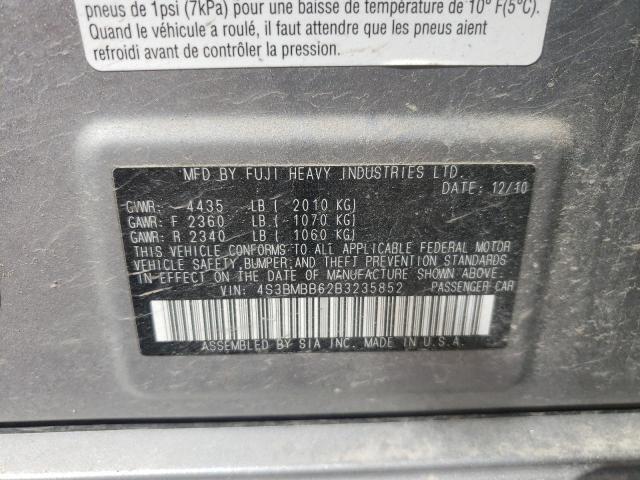 Photo 10 from auction – 2011 SUBARU LEGACY 2.5 with VIN 4S3BMBB62B3235852