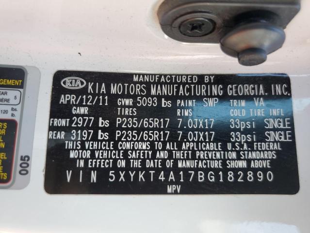 Photo 10 from auction – 2011 KIA SORENTO BA with VIN 5XYKT4A17BG182890