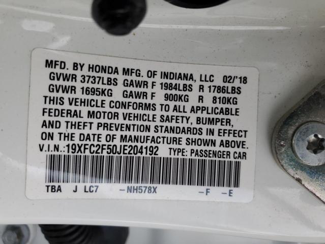 Photo 10 from auction – 2018 HONDA CIVIC LX with VIN 19XFC2F50JE204192
