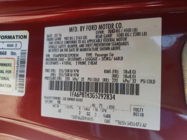 Photo 10 from auction – 2016 FORD MUSTANG with VIN 1FA6P8TH3G5292834