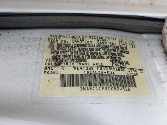 Photo 10 from auction – 2012 NISSAN VERSA S with VIN 3N1BC1CPXCK804918