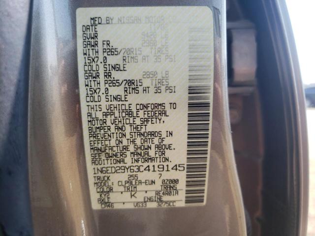 Photo 10 from auction – 2003 NISSAN FRONTIER C with VIN 1N6ED29Y63C419145