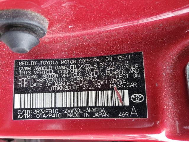 Photo 10 from auction – 2011 TOYOTA PRIUS with VIN JTDKN3DU0B1372279
