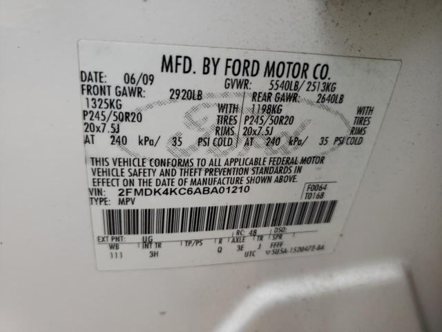 Photo 10 from auction – 2010 FORD EDGE LIMIT with VIN 2FMDK4KC6ABA01210