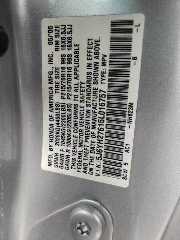 Photo 10 from auction – 2005 HONDA ELEMENT EX with VIN 5J6YH27615L016757