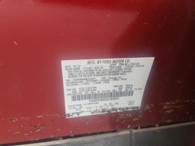 Photo 10 from auction – 2013 FORD TAURUS SEL with VIN 1FAHP2E89DG102697