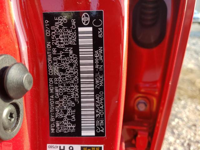 Photo 10 from auction – 2019 TOYOTA PRIUS with VIN JTDKARFU2K3075837