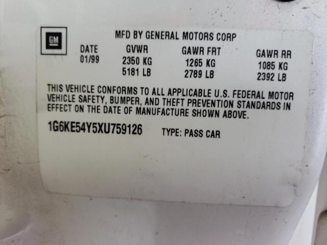 Photo 10 from auction – 1999 CADILLAC DEVILLE DE with VIN 1G6KE54Y5XU759126