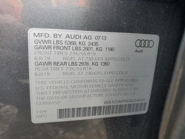 Photo 10 from auction – 2014 AUDI Q5 PREMIUM with VIN WA1LFAFP5EA024800