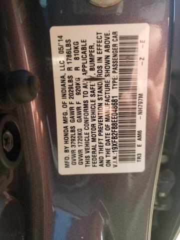 صورة رقم 10 من المزاد - 2014 HONDA CIVIC EX مع VIN 19XFB2F88EE048681