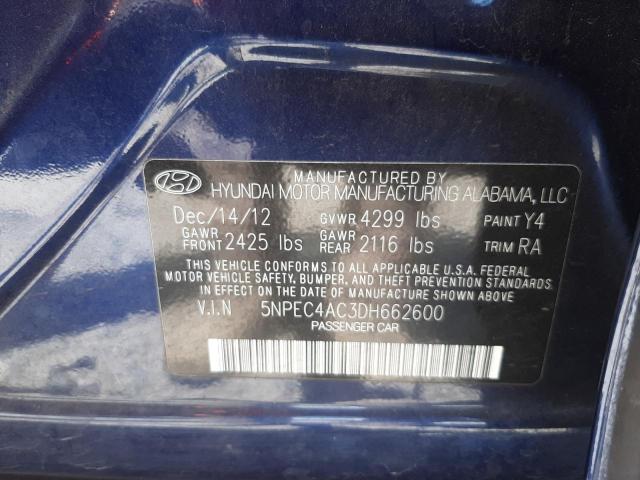 Photo 10 from auction – 2013 HYUNDAI SONATA SE with VIN 5NPEC4AC3DH662600